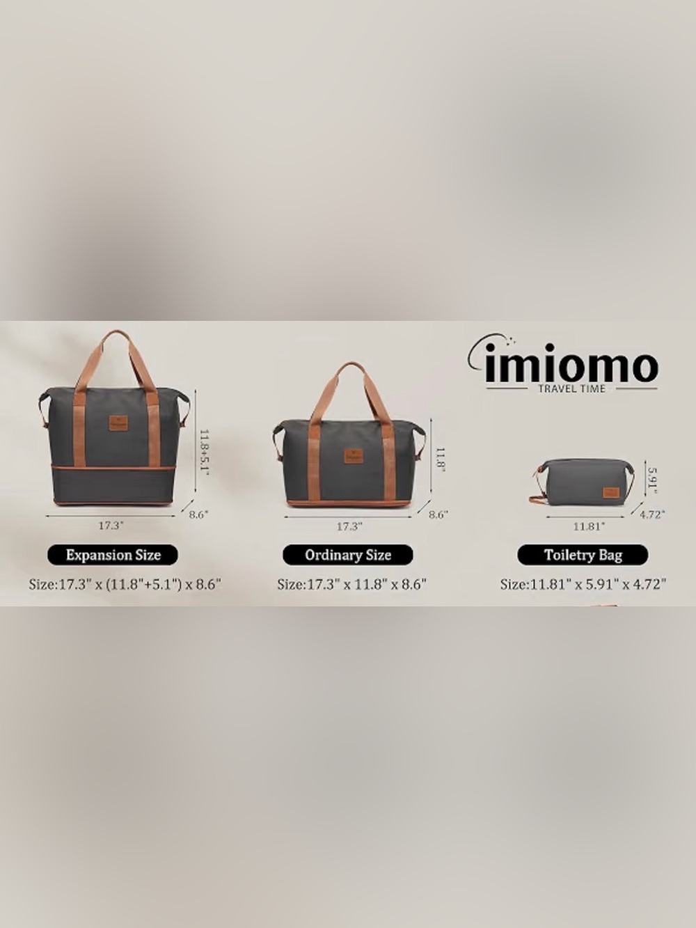 Travel Duffle Bag & Matching Toiletry Pouch Set - Picture 8 of 10